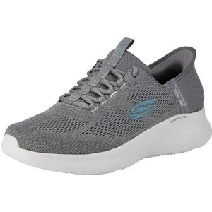 Skechers Skech-lite Pro heren Sneaker, Houtskool Mesh Blauwe Trim, 44 EU