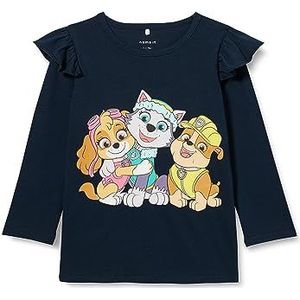 NAME IT Meisjes Nmfjebina Pawpatrol Ls Top Cplg shirt met lange mouwen, Dark Sapphire, 98 cm