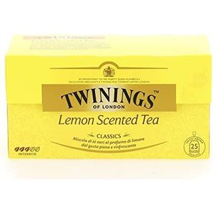 Twinings, Classic Lemon Scented Thee, klassieke citroensmaak, cafeïne, infusies en kruidenthee, 12 verpakkingen met elk 25 filters + 1 zakje groene thee