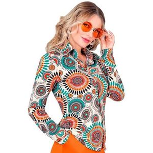 WIDMANN MILANO PARTY FASHION - Jaren 60 blouse voor dames, hippie, Reggae, Flower Power, Disco Fever, Schlagermove
