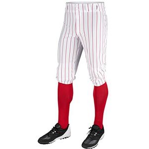 CHAMPRO Heren BPPINKAWSPXL Triple Crown Pinstripe Polyester Baseball Knicker, Wit, Scarlet, Volwassen X-Large