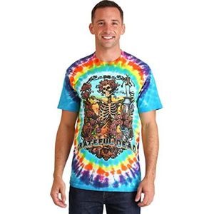 Liquid Blue Men's Standard Grateful Dead Rainbow Bertha Tie Dye Short Sleeve T-Shirt, Multi, 2XL