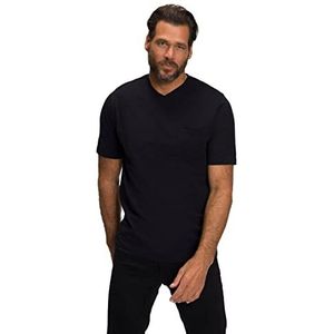 JP 1880 Basic T-shirt voor heren, halflange mouwen, V-hals, vlamjersey, tot 8 XL T-shirt, zwart, zwart, XL