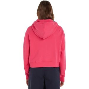 Tommy Hilfiger REG Hilfiger FR-Terry hoodie met rits, helder Cerise roze, M, Bright Cerise Roze, M