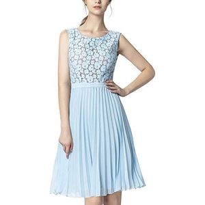 APART Fashion Damesjurk met kanten partyjurk, blauw (lichtblauw, lichtblauw), 36