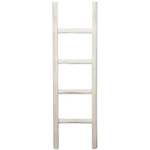 Biscottini INTERNATIONAL ART TRADING houten ladder handdoekhouder en kleding 103 x 33 cm | vintage houten ladder voor woonkamer, badkamer en slaapkamer | badtrap, L6683-B-V