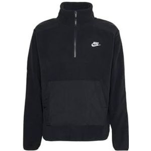 Nike, CLUB PLR LS HZ, heren, SWEATSHIRTS, ZWART/(ZWART), S
