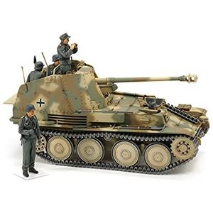 TAMIYA 35364-1:35 Duitse jachttank Marter III Normandie, modelbouw, plastic bouwpakket, hobby, knutselen, lijmen, modelbouwset, model, montage, ongelakt