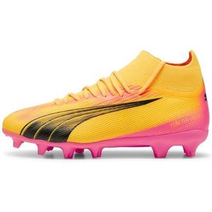 PUMA Ultra Pro Fg/Ag Jr voetbalschoen voor kinderen, uniseks, Sun Stream PUMA Black Sunset Glow, 4 UK