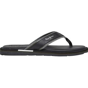 Pepe Jeans - PMS90122 - Teenslippers - Zwart - Plat - Strandkleding