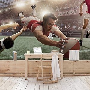 Apalis Kinderbehang vliesbehang rugby action fotobehang breed | vliesbehang wandbehang muurschildering foto 3D fotobehang voor slaapkamer woonkamer keuken | meerkleurig, 95007