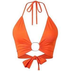 malianna Patchwork-overhemd voor dames, zonder rug, oranje, maat L, Oranje, L