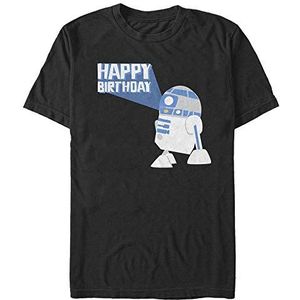 Star Wars: Classic - R2D2 Happy B Day Unisex Crew neck T-Shirt Black M