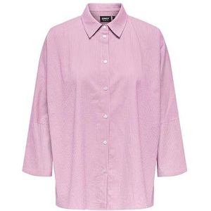 ONLY Dames Onlaugusta shirt WVN trendy hemdkraag met knoopsluiting, bonbon, 3XL