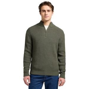 Lee Heren Clean Half Zip Knit Sweater, olijfgrijs, L