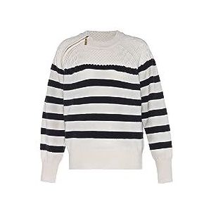 faina - Trui - Zwart/Wolwit - Lange Mouw - Normale Pasvorm