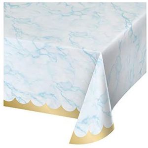 Creative Converting Marmeren papieren tafelkleed, 137,2 x 259,1 cm, blauw, wit en goud
