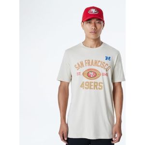 SAN FRANCISCO 49ERS New Era Cap NFL Regular T-Shirt Distressed Zeefdruk Team Graphic Stone Unisex