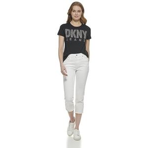 DKNY Dames Rivington Slim Straight Crop, Rinse Denim, Maat 28, Rinse denim, 28