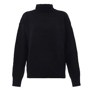 Aleva Dames Slouchy-pullover met rolkraag acryl zwart maat XL/XXL, zwart, XL