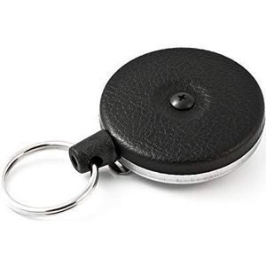 Key-Bak Original Series sleutel intrekbaar met roestvrij stalen veer en Kevlar of ketting Tether, USA gemaakt sinds 1948 Riemclip staal 36"" Kevlar (13 oz. Retraction) Black Vinyl