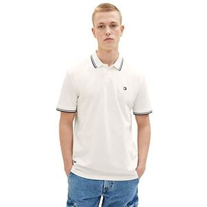 Tom Tailor Denim heren 1036386 Poloshirt, 12906 - Wool White, M