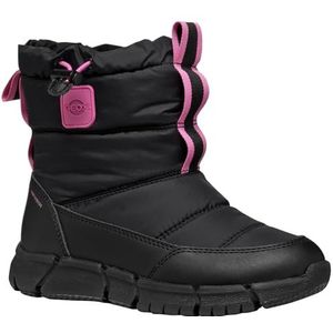 Geox J Flexyper Girl B AB sneeuwlaarzen voor meisjes, zwart/fluo fuchsia, 38 EU