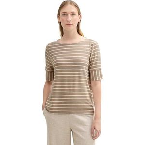TOM TAILOR T-shirt voor dames, 36132 - Preppy Jean Blue White Stripe, XXL