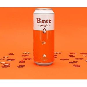 Luckies of London Ale-Beer-geïnspireerde puzzels in blikje, oranje, blik 15 x 6,6 cm