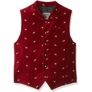 Gol Jongens kostuumvest klederdracht-fluwelen vest geborduurd, rood (Bordeaux 7), 146
