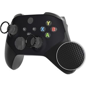 eXtremeRate ASR Versie Hoes Cover voor Xbox Series X Controller met Ringen,Rubberen Grepen Behuizing Faceplate Vervanging voor Xbox Series S Controller Model 1914-Zwart