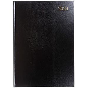 Collins Essential A4 Dagboek Week to View Planner 2024 - Milieuvriendelijk, gerecycled papier, volledig recyclebaar - Complete planner 2024 Dagelijks Wekelijks en Maandelijks - A4-formaat (zwart)