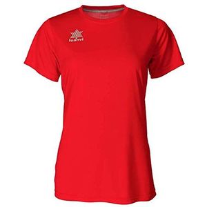 Luanvi - Gama Pol | Sportshirt voor dames in rood - ademend T-shirt met korte mouwen en ronde hals - maat XXS