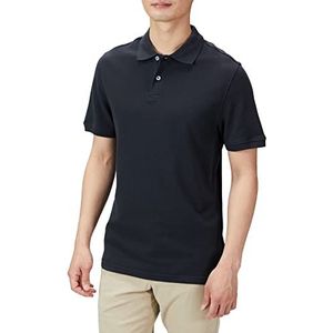 Amazon Essentials Men's Poloshirt van piqué-katoen met slanke pasvorm, Zwart, S