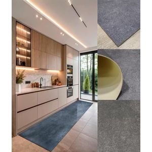 Vinyltapijt, glad, grijs, cement-effect, voor de ingang, vinyl, 50 x 45 cm, grijs