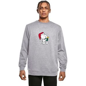 Merchcode Mannelijke Crewneck Peanuts Snoopy and Woodstock Basic Crewneck, Regular Fit, M, Heather Grey, M