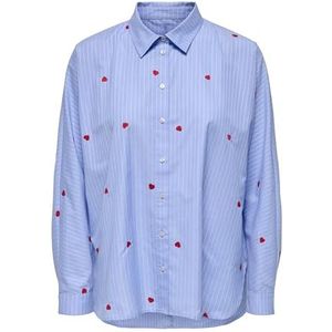 ONLY - ONLNew Lina Grace - Blouse - Lichtblauw - Rood - Wit