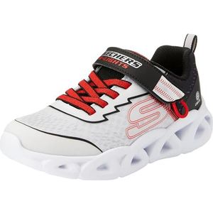 Skechers Jongens Trainers, Licht Grijs Textiel/Synthetisch/Rood & Zwart, 12 UK, Lichtgrijs Textiel Synthetisch Rood Zwart, 30 EU