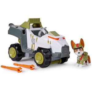 Paw Patrol - Paw Patrol - Voertuig + Figuur Tracker Jungle Pups - Auto Figuur Paw Patrol om te verzamelen - Projectielen - Paw Patrol Speelgoed - Kinderauto - Speelgoed voor kinderen vanaf 3 jaar