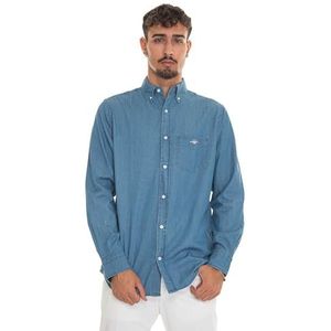 GANT heren vrijetijdshemd, Semi Light Blue, L