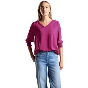 STREET ONE Blouse met smock-detail, Royal Fuchsia, 36