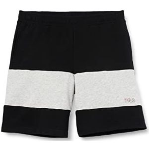 FILA Stephens Blocked Sweat Shorts voor heren, zwart-lichtgrijs melange, XXL