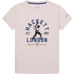 Hackett London Cricket Tee T-shirt voor jongens, roze (lichtroze), 7 jaar, roze (light pink), 7 Jaar