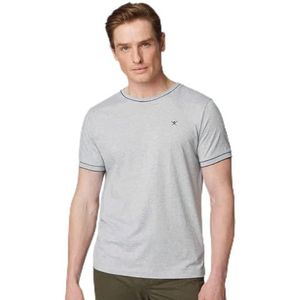 Hackett London T-shirt voor heren met tips, grijs (grijs gemêleerd), S, Grijs (Grijs Marl), S