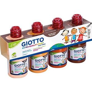 Giotto - Tempera Pronta Skin Tones extra kwaliteit 4 x 250 ml, huidskleur, 250 ml (4-pack) 542800