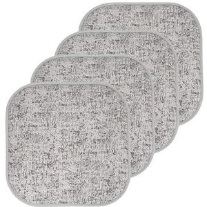 Sweet Home Collection Stoel Kussen Memory Foam Pads Honingraat Patroon Slip Antislip Rubber Terug Afgerond Vierkant 16"" x 16"" Stoelhoes, Broadway Blauw/Zwart - 4 Pack