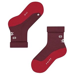 FALKE Unisex kinderen Cosy Snowflakes duurzaam biologisch katoen halfhoog met patroon 1 paar sokken, rood (Merlot 8117), 23-26