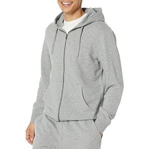 Amazon Essentials Heren lange mouwen French Terry Full-Zip Hoodie (Verkrijgbaar in Big & Tall), Grijs Heather, Large