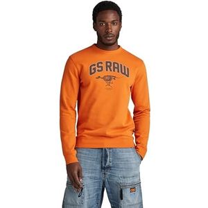 G-Star RAW Heren Skeleton Dog Graphic Sweatshirt Sweatshirt Sweatshirt, oranje (oranje D24413-d562-1018), M