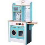 Teamson Kids Retro Houten Speelkeuken Met Accessoires - Kinderspeelgoed - Rollenspel Speelgoed - Blauw/Wit